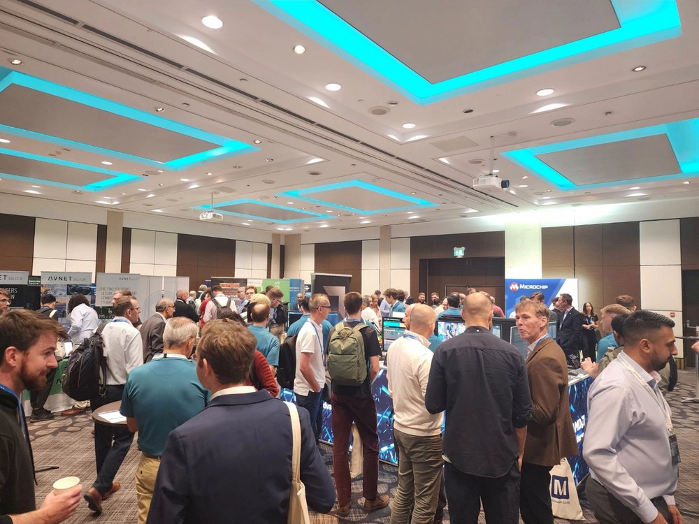 Engineers in the exhibition area at FPGA Horizons London 26